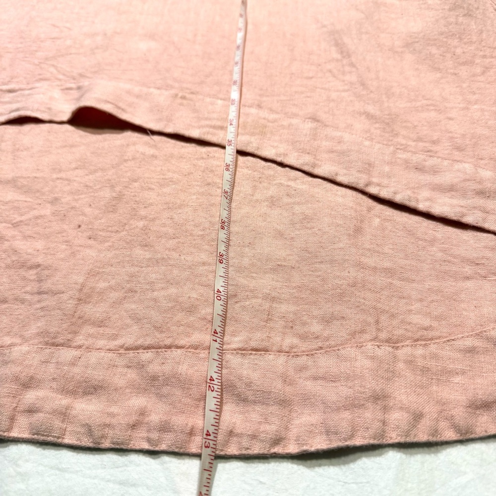 Magic Linen Royal Toscana Asymmetrical Sleeveless Pink Oversized Dress Pockets S - Picture 10 of 10